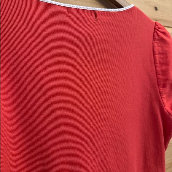 Lauren Ralph Lauren Size Medium Ribbed Cap Short Sleeve Basic Tee - Picture 6 of 11